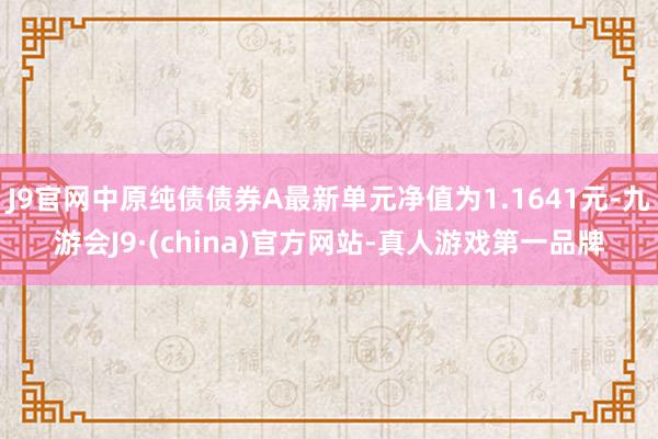 J9官网中原纯债债券A最新单元净值为1.1641元-九游会J9·(china)官方网站-真人游戏第一品牌
