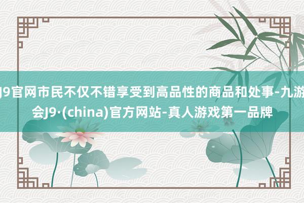 J9官网市民不仅不错享受到高品性的商品和处事-九游会J9·(china)官方网站-真人游戏第一品牌