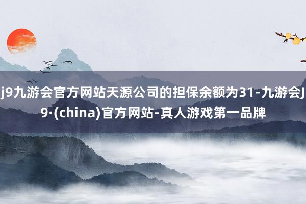 j9九游会官方网站天源公司的担保余额为31-九游会J9·(china)官方网站-真人游戏第一品牌